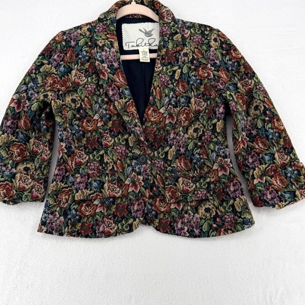 Tabitha Anthropologie Floral Tapestry Blazer‎ Jacket Size 4